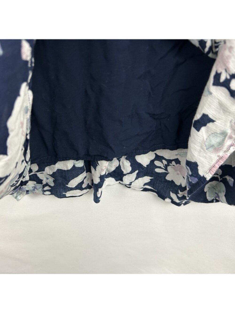 J. Jill Sleeveless Maxi Dress Womens M Navy Blue Floral Crewneck 100% Rayon - Picture 14 of 16